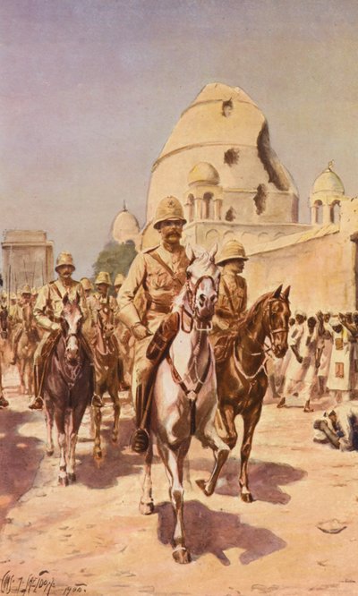 Kitchener Omdurmanban (színes litográfia) alkotó: Charles Mills (after) Sheldon