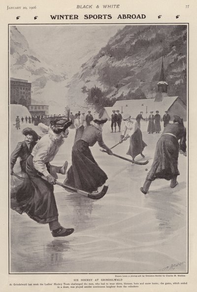 Jégkorong a svájci Grindelwaldban (litho) alkotó: Charles Mills (after) Sheldon