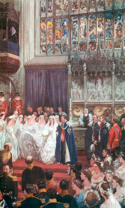 VII. Edward király és Alexandra királynő házassága a windsori Szent György-kápolnában, 1863. március 10. alkotó: Charles Mills Sheldon
