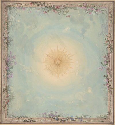 Mennyezeti minták központi napégővel, 19. század. alkotó: Charles Monblond