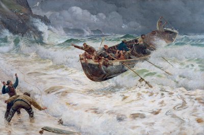 Hogyan jött haza a hajó, 1886 alkotó: Charles Napier Hemy