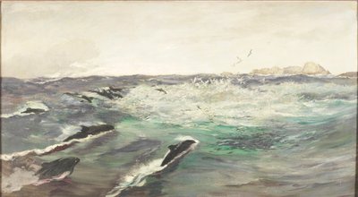 Makrélát üldöző disznódelfinek alkotó: Charles Napier Hemy