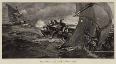 A csempészek, hogy megmentsék a nyakukat. alkotó: Charles Napier Hemy