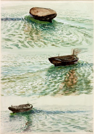 Három gumicsónak (testszín és akvarell papíron) alkotó: Charles Napier Hemy
