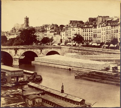 A Pont Marie és a Célestins rakpartjai, az Anjou rakpartról nézve alkotó: Charles Nègre