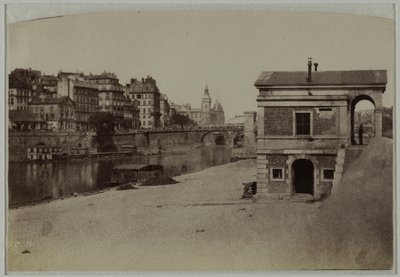 Vámpavilon, a Hôtel-de-Ville kikötője és a Conciergerie-vel rendelkező Cité-sziget, Párizs 4. kerülete. alkotó: Charles Nègre