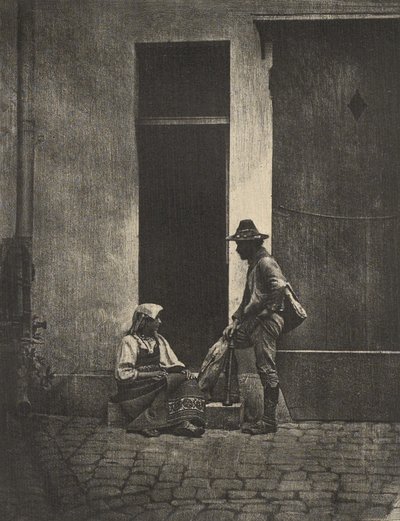 [Pifferari hazatér]. alkotó: Charles Nègre