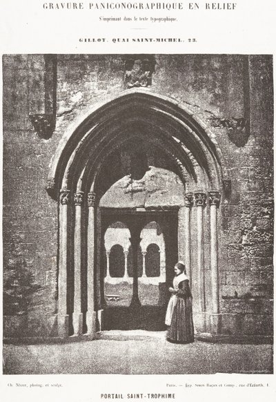 A Saint-Trophime kapuzata; a kerengő bejárata, Arles, a Saint-Trophime metropolita templom alkotó: Charles Nègre