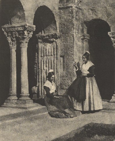 Arles-i nők a Saint-Trophime kolostor kerengőjében alkotó: Charles Nègre