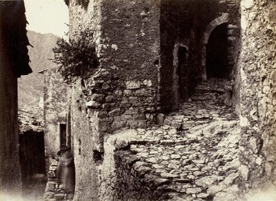 Egy utca Sainte-Agnès-ben, Roquebrune közelében alkotó: Charles Nègre