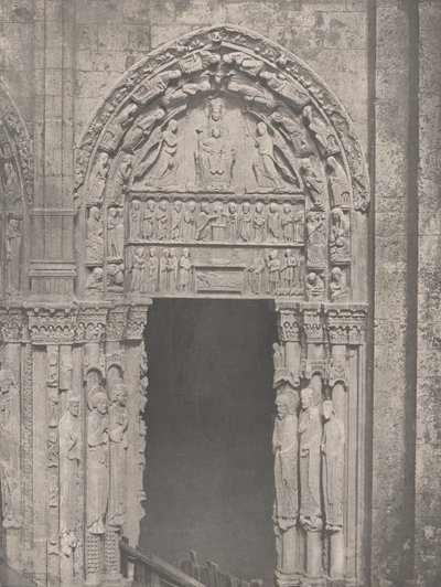 Chartres-i katedrális, nyugati oldal, jobb oldali ajtó, XII. század (Chartres-i katedrális, nyugati oldal, jobb oldali ajtó, XII. század) alkotó: Charles Nègre