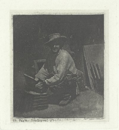 Kneeling Mason, 1854 február-március, nyomtatva 1982. alkotó: Charles Nègre