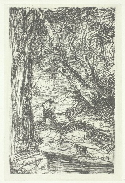 Le bucheron, valószínűleg 1857, nyomtatva 1982. alkotó: Charles Nègre