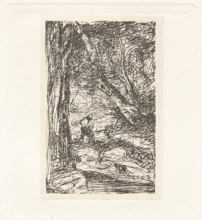 Planche XI - Le Bűcheron (XI. tábla - A favágó),1857 körül (nyomat) alkotó: Charles Nègre