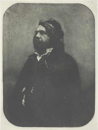 Theophile Gautier portréja Nadar után, c. 1857, nyomtatva 1982. alkotó: Charles Nègre