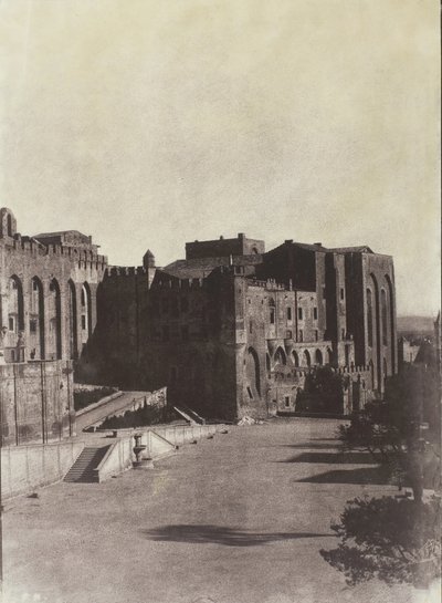 A Pápai Palota, Avignon, c. 1851, nyomtatva 1970. alkotó: Charles Nègre
