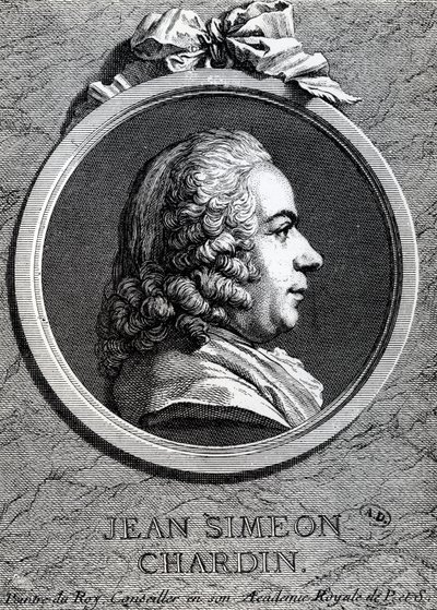 Jean Simeon Chardin (rézmetszet) alkotó: Charles Nicolas II Cochin