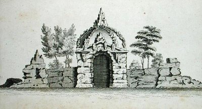 Egy barlang, a „Díszépítészet a gótikus, kínai és modern ízlés szerint”, 1758-ban jelent meg (metszet) alkotó: Charles Over