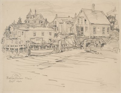 Boothbay Harbor, Maine, 1923 (grafit, papír) alkotó: Charles P. Reiffel