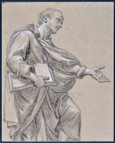 Drape figura könyvet tartva (rajz) alkotó: Charles Parrocel