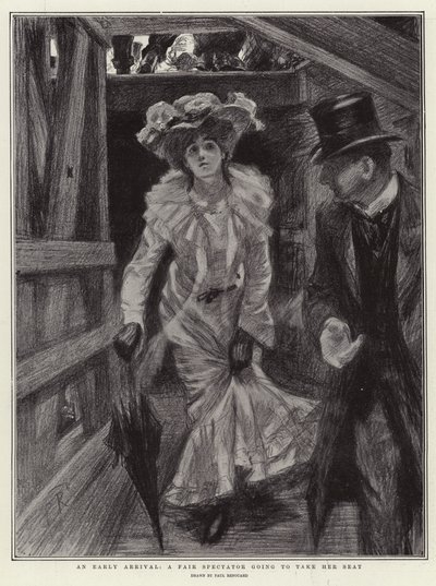 Egy korai érkezés, egy tisztességes néző foglal helyet alkotó: Charles Paul Renouard