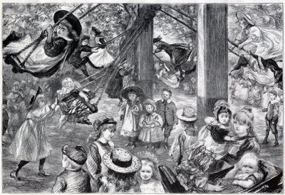 Szabadtéri gyermektornaterem a londoni Battersea Parkban – 1898 – Paul Renouard életéből rajzolta ki alkotó: Charles Paul Renouard