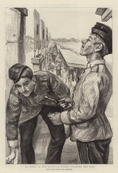 At Work in the Butts at Bisley, jelölve a slágereket alkotó: Charles Paul Renouard