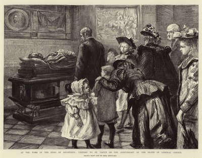 A kartúmi hős sírjánál, Szent Pál látogatói Gordon tábornok halálának évfordulóján alkotó: Charles Paul Renouard