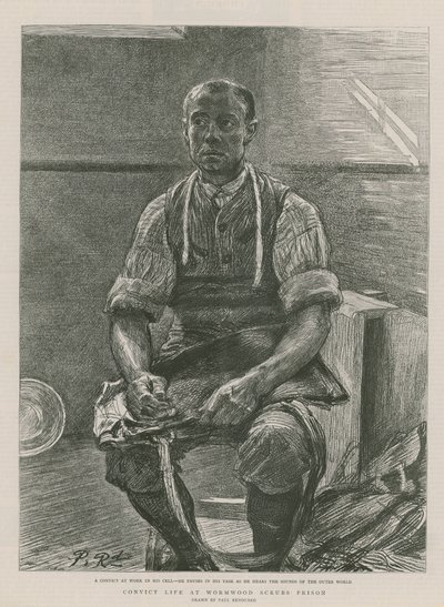 Elítélt élet a Wormwood Scrubs börtönben (metszet) alkotó: Charles Paul Renouard
