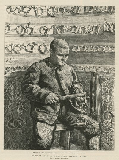 Elítélt élet a Wormwood Scrubs börtönben (metszet) alkotó: Charles Paul Renouard