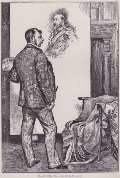 Frank Holl, fest a műtermében (metszet) alkotó: Charles Paul Renouard