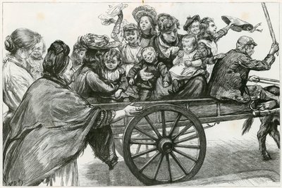 Epping Forestbe: Egy Coster és egy családi parti tanulmánya a pünkösdhétfőn alkotó: Charles Paul Renouard