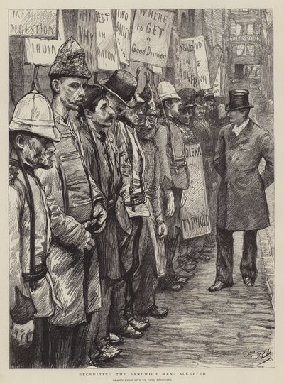 A szendvicsemberek toborzása, elfogadva alkotó: Charles Paul Renouard