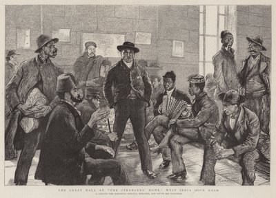 A nagyterem az idegenek otthonában, a West India Dock Roadon alkotó: Charles Paul Renouard