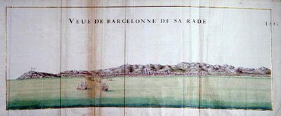 Kilátás Barcelona és kikötőjére alkotó: Charles Pene