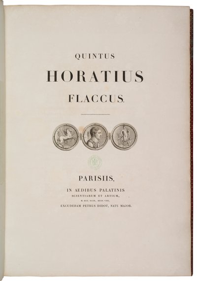 Quintus Horatius Flaccus címlapja alkotó: Charles Percier