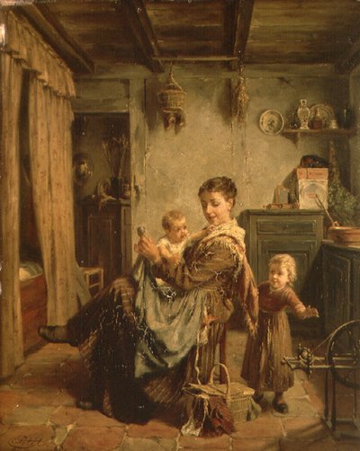 Cache-Cache, belső anyával és gyermekével alkotó: Charles Petit