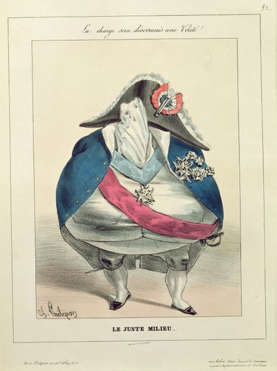 "The Happy Medium", Louis-Philippe (1773-1850) karikatúrája alkotó: Charles Philipon