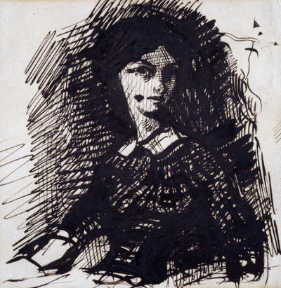 Jeanne Duval portréja, 19. század közepe alkotó: Charles Pierre Baudelaire