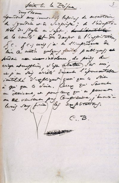 Projekt a „Les Fleurs du Mal” 2. kiadásának előszavához (toll és tinta papíron) alkotó: Charles Pierre Baudelaire