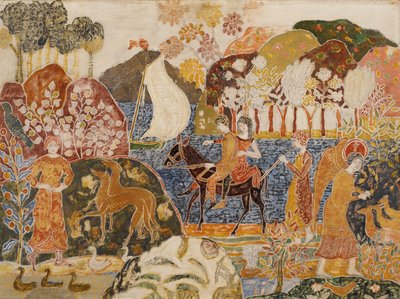 Két figura egy öszvéren alkotó: Charles Prendergast