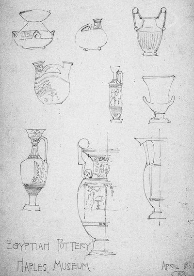 Egyiptomi kerámia, Nápolyi Múzeum, 1891 alkotó: Charles Rennie Mackintosh