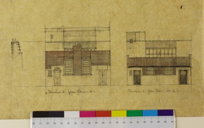 Harold Squire Stúdió: magaslatok, alternatív magasság a Glebe Place-hez alkotó: Charles Rennie Mackintosh