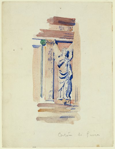 Tanulmány egy angyalszoborról, Certosa di Pavia, 1891 alkotó: Charles Rennie Mackintosh