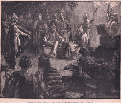Northumbriai Edwin és a keresztény misszionáriusok alkotó: Charles Ricketts
