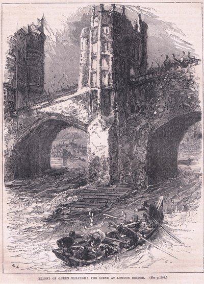 Eleanor királynő repülése: jelenet a London Bridge-nél, i.sz. 1263 alkotó: Charles Ricketts