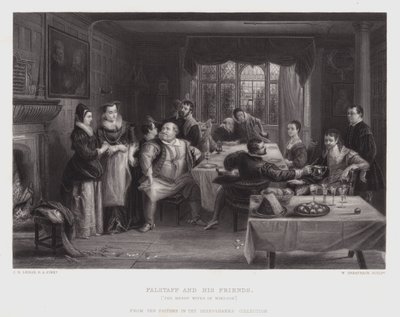 Falstaff és barátai (metszet) alkotó: Charles Robert (after) Leslie