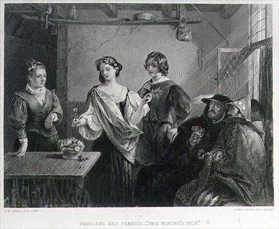Florizel és Perdita, metszet: Lumb Stocks (1812-92) (metszet) alkotó: Charles Robert (after) Leslie
