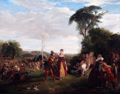 Május elseje Erzsébet királynő idejében 1821 (Olaj, vászon) alkotó: Charles Robert Leslie