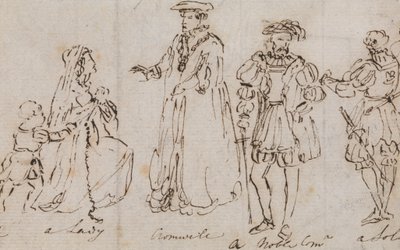 16. századi jelmezek tanulmányozása alkotó: Charles Robert Leslie